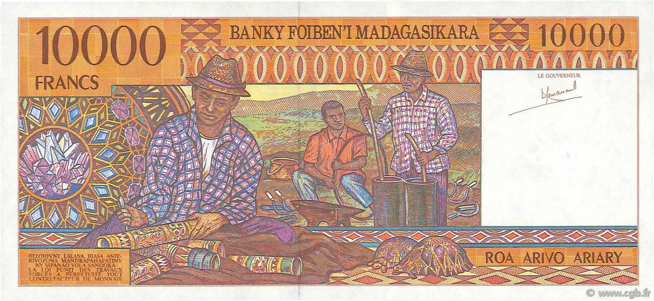 VERSO 10000 francs - 2000 Ariary Type 1995 Madagascar