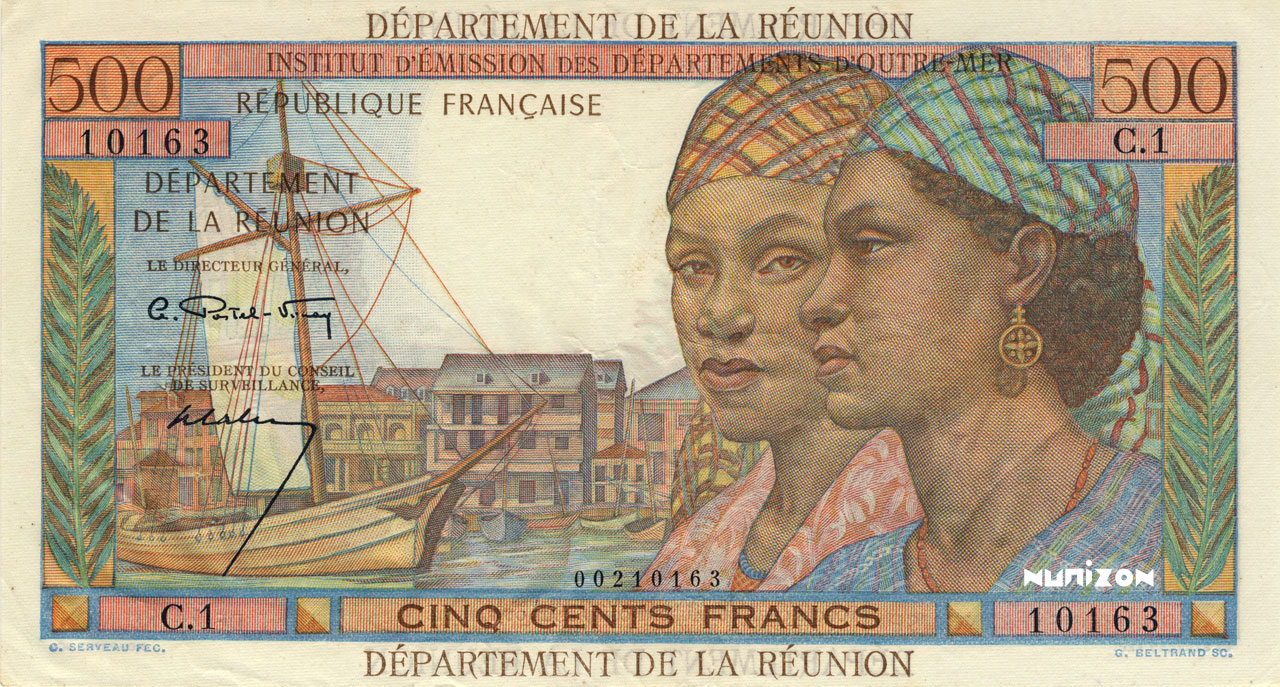 RECTO 500 francs Pointe à Pitre department Type 1964