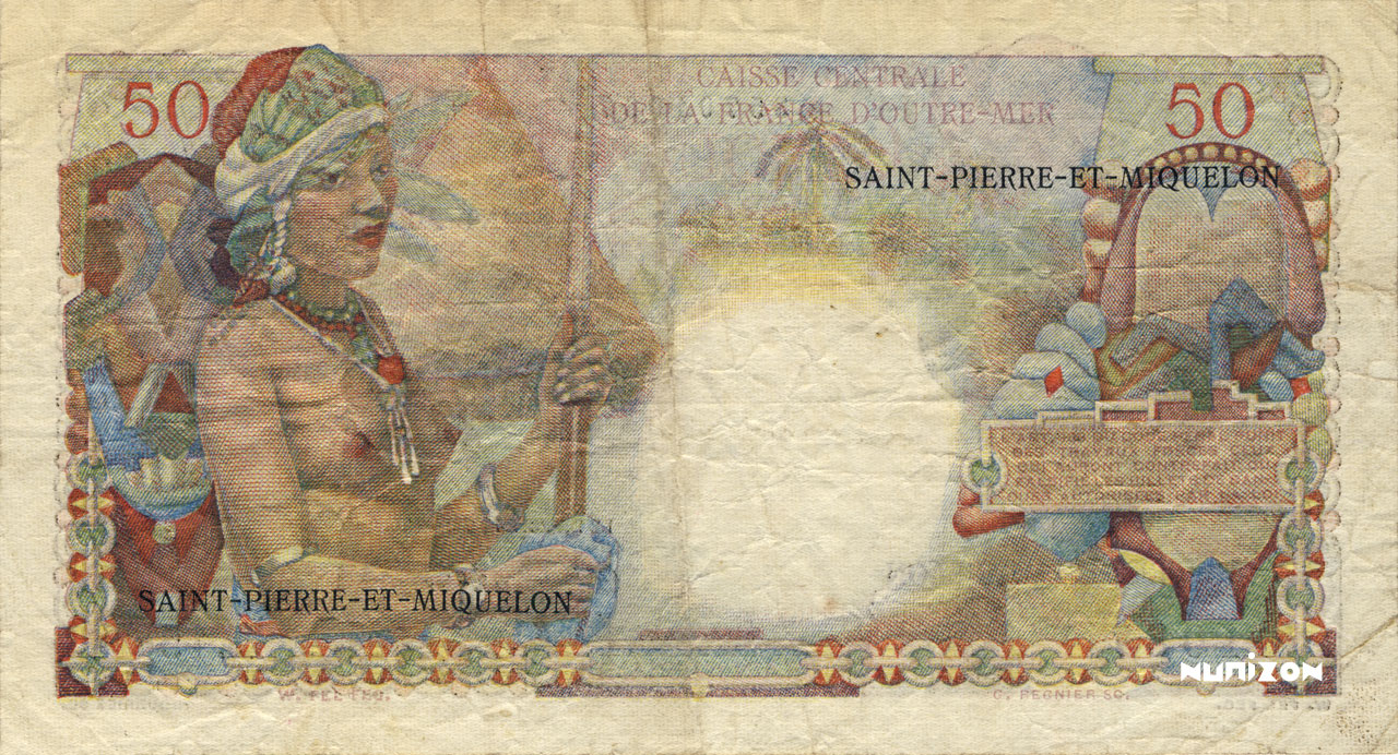 VERSO 50 francs Belain d'Esnambuc Type 1946 modified