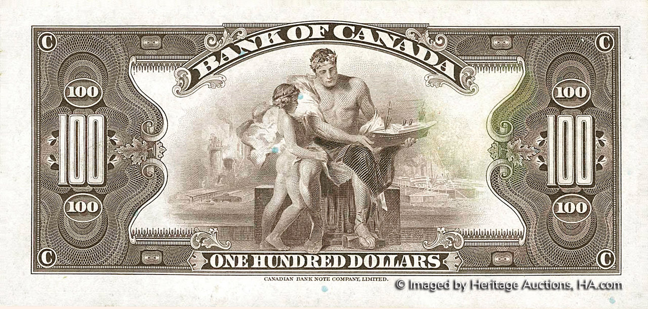 Billet De 100 Dollars Recto Verso 100 Dollars Type 1935 « English » | Canada - Le catalogue Numizon
