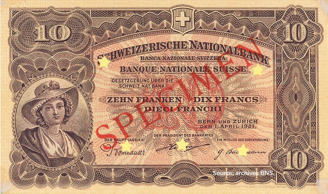 10 Francs Type 1921 Switzerland The Banknote Numizon Catalog