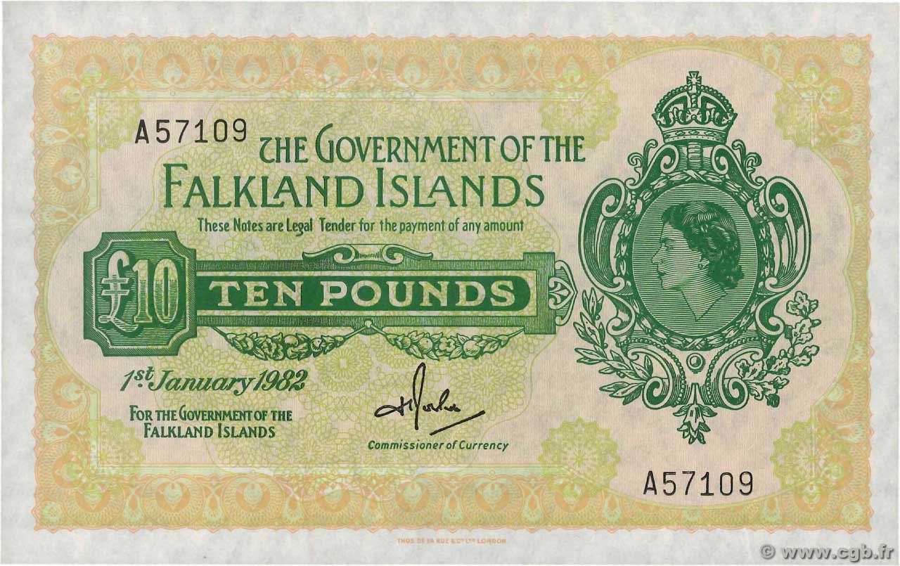 Falkland Islands 10 pounds Type 1975 Falkland Islands The banknote
