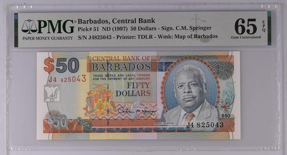 Barbados 50 dollars | Barbados - The banknote Numizon catalog