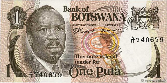 Botswana 1 pula type 1976 | Botswana - The banknote Numizon catalog