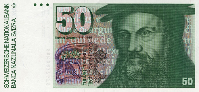 50スイスフラン 旧紙幣 CHF swiss Swiss National Bank, sixth issue - The banknote Numizon catalog