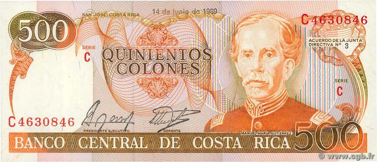 Costa Rica 500 colones type 1987 | Costa Rica - The banknote Numizon ...