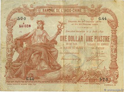French Indochina's banknotes - The banknote Numizon catalog