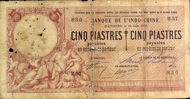 French Indochina's banknotes - The banknote Numizon catalog