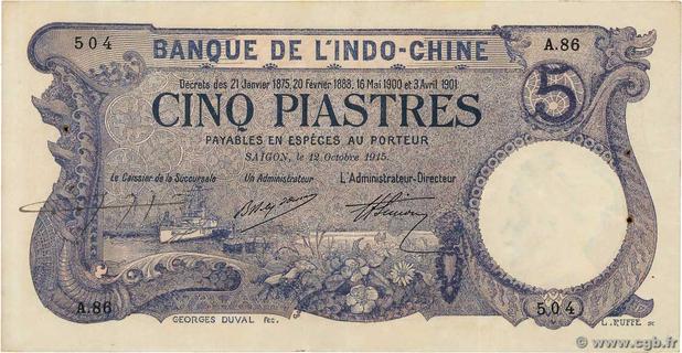 French Indochina's banknotes - The banknote Numizon catalog