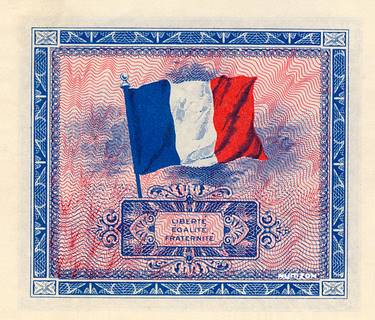 未使用 1944年 フランス 軍票 France 5 フラン francs 紙幣 5 francs Flag back Type 1944 | French Treasury - WW2 - The