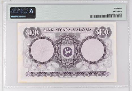 Rm100 Color Malaysia's banknotes - The banknote Numizon catalog
