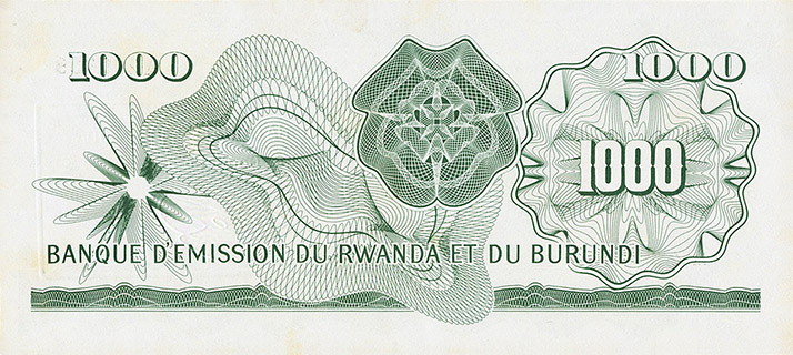 Rwanda 1,000 francs Type 1960 | Rwanda - The banknote Numizon catalog