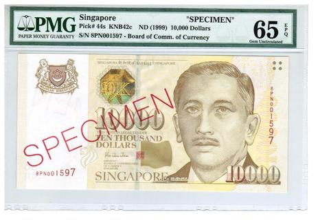 Singapore 10000 dollars | Singapore - The banknote Numizon catalog