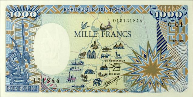 Chad 1000 francs type 1985 | Chad - The banknote Numizon catalog