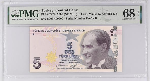 Turkey 5 Rupies Turkey 5 turk lirasi type 2009 | Turkey - The banknote Numizon catalog