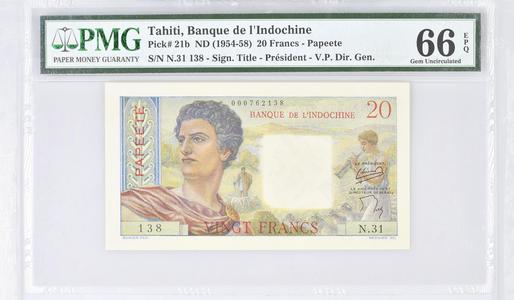 20 francs type 1951 Papeete -